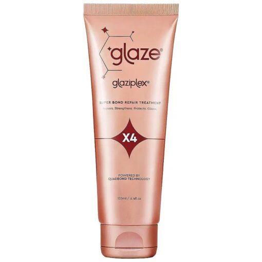 glaze GlaziPlex Super Bond Repair Treatment, 120ml, 4-in-1 Deep Conditioning Hair Treatment Repairs Heat, Chemical, Colour and Styling Damage, Hair Mask for Dry Damaged Hair Works in 4 Minutes