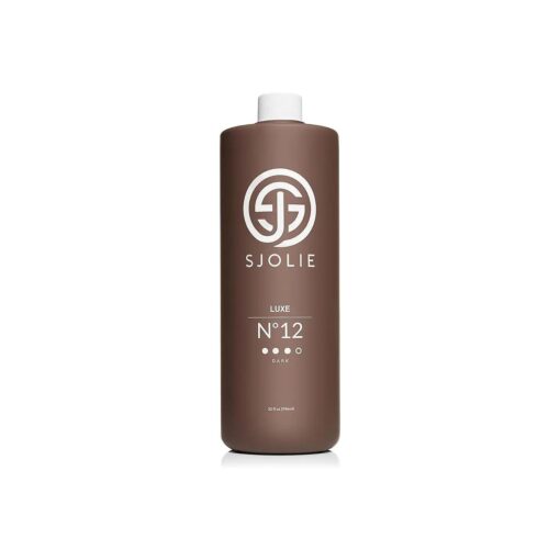 SJOLIE Spray Tan Solution - Luxe 12 - Violet Based Dark Blend | Sunless Tanning Solution for Deep, Dark Bronze Finish, All Natural ( 32oz )