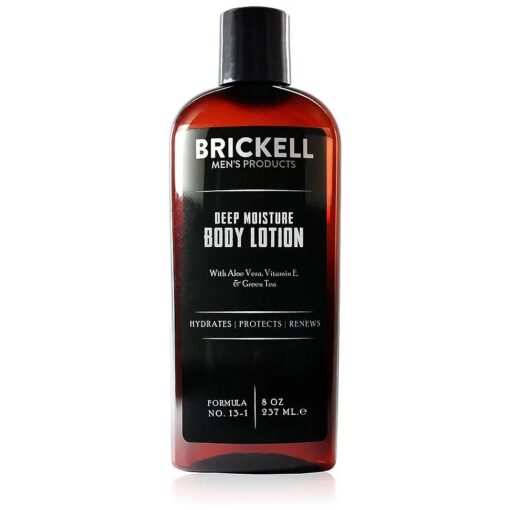 Brickell Men 's Deep Moisture Body Lotion for Men, Natural and Organic Protects and Hydrates Dry Skin, 8 Ounce, Scented