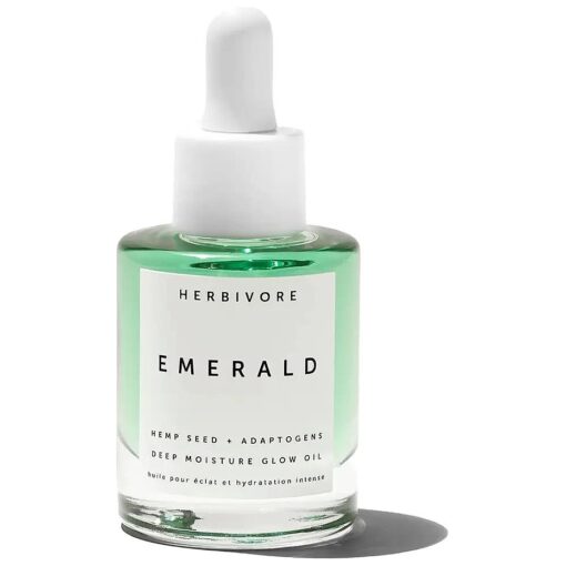 HERBIVORE Emerald Deep Moisture Glow Oil for Face - Hydrating Facial Oil, Calming & Moisturizing, Plant-based, Vegan, Cruelty-free, 30mL / 1 oz