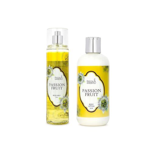 Home Spa Gift 10oz Deep Moisturizing Fragrance Body Lotion & 8 oz, Fine Fragrance Body Mist Set Luxury Self-Care Combo for Women and Girls ( Passion Fruit )