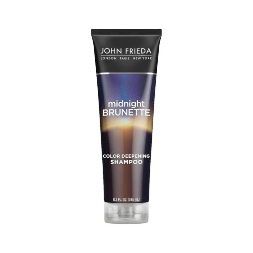 John Frieda Midnight Brunette Color Deepening Shampoo, 8.3 oz, with Evening Primrose Oil, Infused with Cocoa