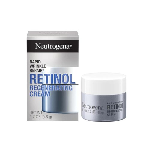 Neutrogena Rapid Wrinkle Repair Retinol Regenerating Face Cream & Hyaluronic Acid Anti Wrinkle Face Moisturizer, Neck Cream, with Hyaluronic Acid & Retinol, 1.7 oz ( Pack of 3 )