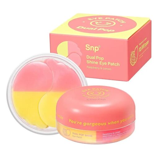 SNP Dual Pop Under Eye Patches Mask, Eye Masks and Treatment for Puffy Eyes, Improve Firmness and Skin Complexion 30 Pcs for Men and Women ( Vital Shine )