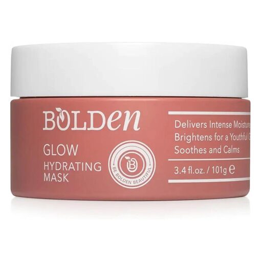 BOLDEN GLOW Hydrating Mask | Deep Moisturizing Facial Mask for Dry Skin | Gently Hydrating Hyaluronic Acid Moisturizer | Non-Comedogenic | 3.4 Fl Oz