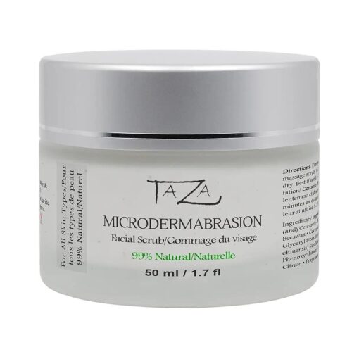 Premium Taza Natural Microdermabrasion Scrub, 50 ml ( 1.7 fl oz ) Radiant Complexion With : Shea Butter, Coconut Oil, Grapeseed Oil, Almond Oil, Cocoa Butter