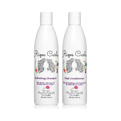 Rizos Curls Wash Day Bundle, Hydrating Shampoo & Deep Conditioner Bundle, Gently Cleanse and Hydrate Curly Hair, Clean & Natural Ingredients for all Hair Types