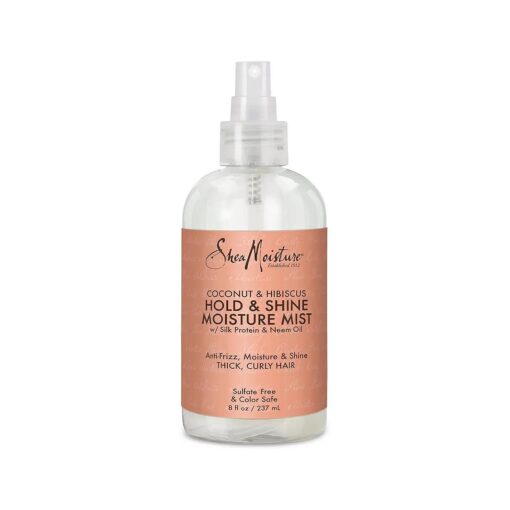 Hold and Shine Moisture Mist for Thick, Curly Hair Coconut and Hibiscus for Frizz Control 8 oz