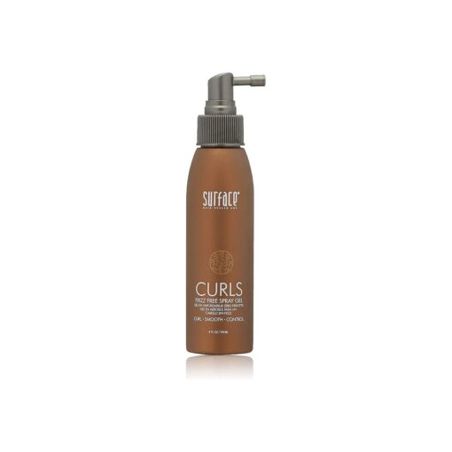 Surface Hair Curl Frizz Free Spray Gel, Lightweight Control With Cocoa Butter And Babassu Oil, For Curly Or Straight Hair 4 Fl, Oz .