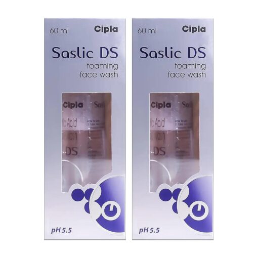 Saslic Ds Foaming Face Wash 60 ml ( Pack of 2 ), from Life Line Medicos