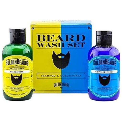 Beard Shampoo and Conditioner Set, The perfect combination for washing your beard 100ml + 100ml of Handmade Product especially made for your beard, MADE IN DENMARK