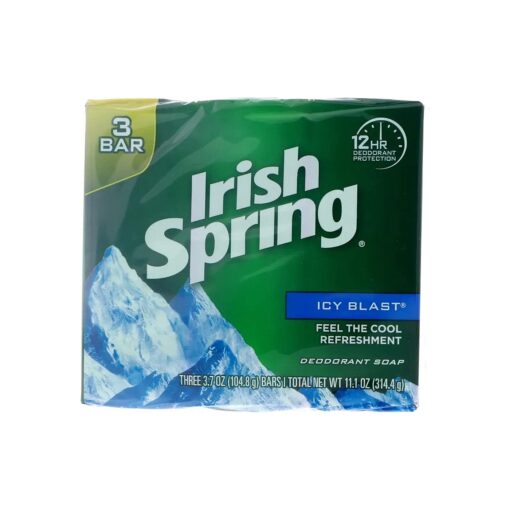 Irish Spring Deodorant Bar Soap, Icy Blast, 3.75 oz bars, 3 ea ( Pack of 6 )