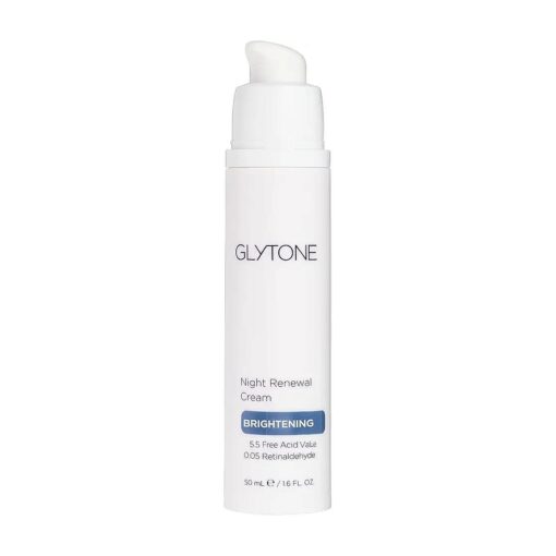 Glytone Night Renewal Cream - 5.5 Free Acid Value Glycolic Acid & Retinaldehyde - Reduce Look of Fine Lines & Wrinkles - Fragrance-Free - 1.7 fl, oz .