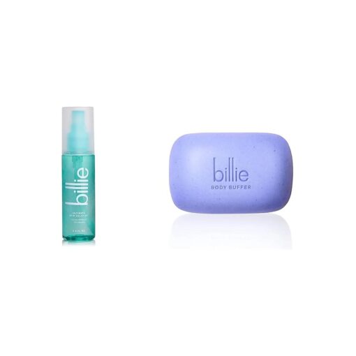 Billie Ultimate Skin Solution Ingrown-preventing AHA Spray 3.4 fl oz & Body Buffer Exfoliating Bar 3.5 oz Bundle