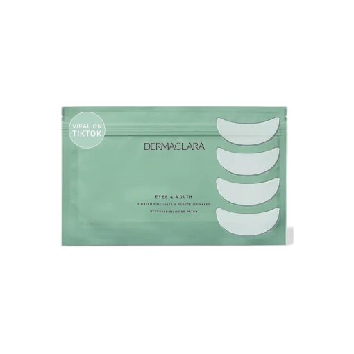 Dermaclara Siliconefusion Eyes and Mouth Patches - Reusable, Hypoallergenic, Dermatologist Tested, Medical Grade Silicone Patches for Fine Lines, Wrinkles, and Scars - Natural & Cruelty-Free - 4 ct .