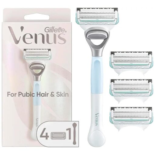 Gillette Venus for Pubic Hair and Skin, Bikini Razors for Women, Women 's Razor Handle + 4 Blade Refills