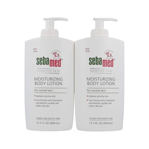 Moisturizing Lotion pH 5.5 for Sensitive Skin Dermatologist Recommended Moisturizer 13.5 Fluid Ounces Each ( 400 Milliliter Bottles with Pump ) pack of 2