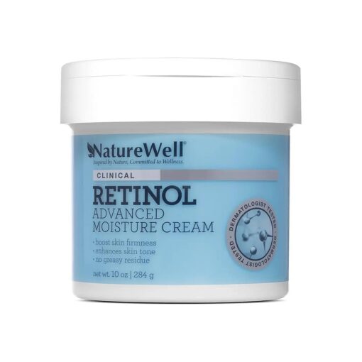 Clinical Retinol Advanced Moisture Cream for Face, Body, & Hands, Boosts Skin Firmness, Enhances Skin Tone, No Greasy Residue, 10 Oz