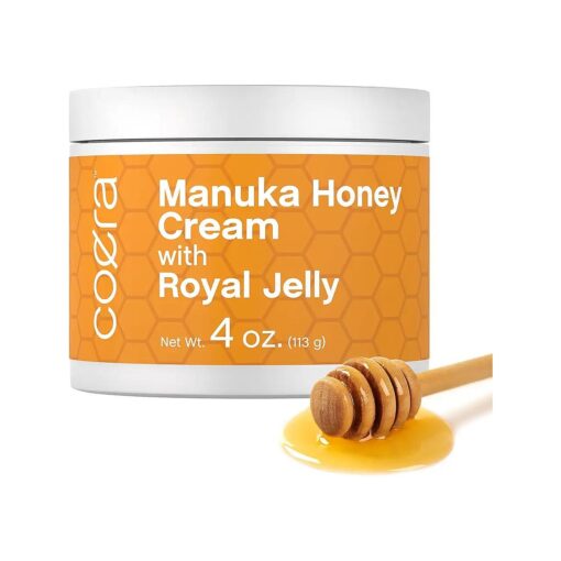 Manuka Honey Cream | with Royal Jelly | 4oz | Hydrating Moisturizer for Face & Skin | Free of Parabens, SLS, & Fragrances | Packaging May Vary