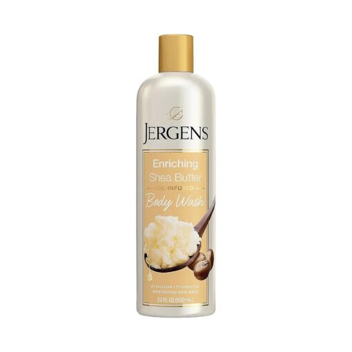 Jergens Enriching Shea Butter Body Wash, Daily Moisturizing Skin Cleanser, Paraben Free, 22 Ounces, Infused with Shea Butter Oil, pH Balanced, Dye Free, Dermatologist Tested