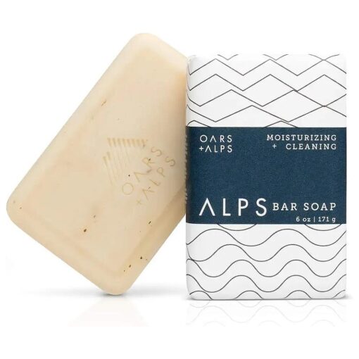 Oars + Alps Moisturizing Men 's Bar Soap, Dermatologist Tested and Made with Clean Ingredients, TSA Approved, 1 Pack, 6 Oz