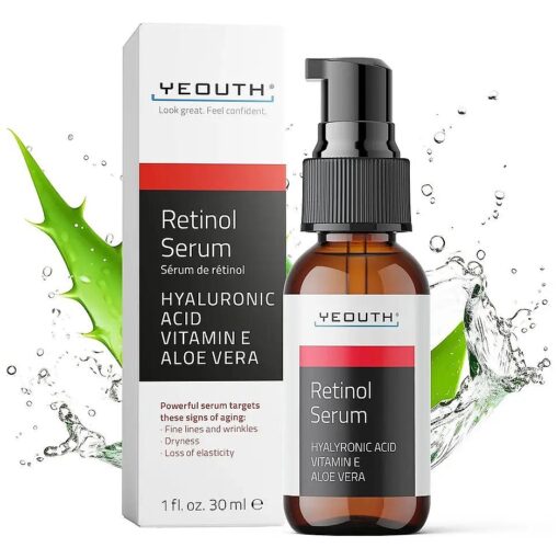 YEOUTH Retinol Serum for Face with Hyaluronic Acid Face Serum for Women, Hydrating Serum, Retinol for Face, Suitable for All Skin Types 1oz