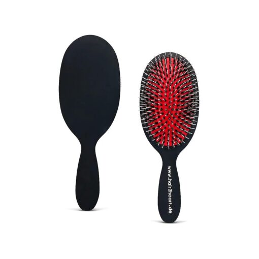 Brush for Extensions, Pneumatic Brush for Hair Extensions - Natural Bristles Untangle Tangled Hair, Professional Brush with Ionic Technology