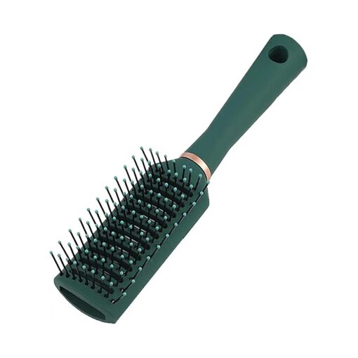 Detangling Brush Anti-Static Detangler Hair Brush Blow Drying Hairbrush Comb Nylon Bristle Pins Fashion Massage Brushes Wet or Dry All Hair Types Styling Dark Green Color ( Vented )