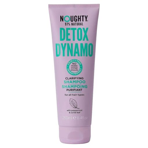 Noughty 97 % Natural Detox Dynamo Clarifying Shampoo to Refresh Hair and Remove Residue, Suitable for Every Day Use with Peppermint and Sorrel Leaf, Sulphate Free Vegan Haircare 250ml