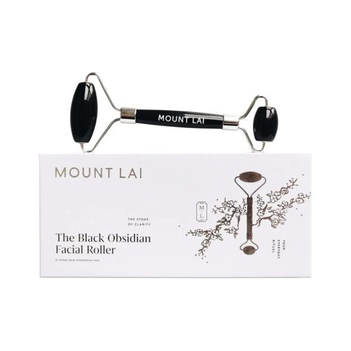 Mount Lai Warming Black Obsidian Facial Roller Massager | Facial Massage Roller to Detoxify and Purify