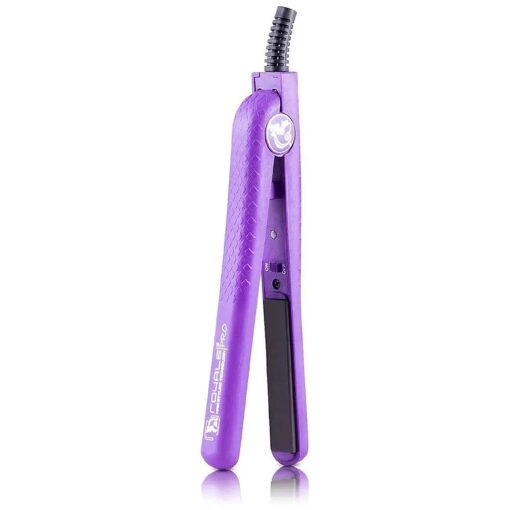 Royale Classic Diamond Deep Purple Soft Touch Professional Flat Iron Hair Straightener - 100 % Ceramic Tourmaline Plates - Nano & Floating Plate Technology - Far-Infrared Heat - Anti-Static, Anti-Frizz