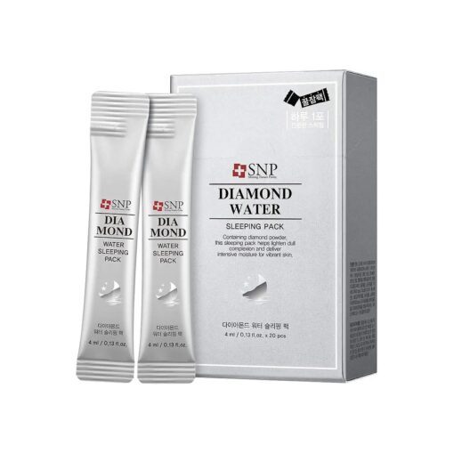 SNP - Diamond Water Sleeping Pack - Brightening & Tightens for All Dry Skin Types - 20 Pack - Best Gift Idea for Mom, Girlfriend, Wife, Her, Women ( Diamond Water )