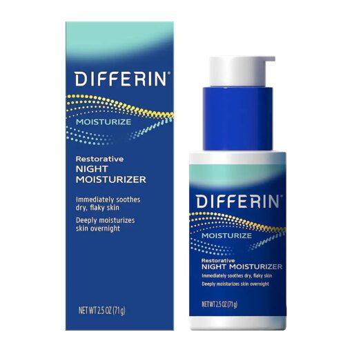 Differin Night Cream with Hyaluronic Acid, Restorative Night Moisturizer by the Makers of Differin Gel, Gentle Skin Care for Acne Prone Sensitive Skin, 2.5 oz ( Packaging May Vary )