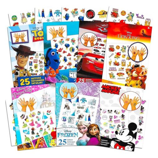 Disney Tattoos Party Favors Mega Assortment ~ Bundle Includes 7 Disney Favorites Temporary Tattoo Packs Featuring Disney Princess, Toy Story, Frozen, Cars, Lion King and More ( Over 175 Tattoos ! )