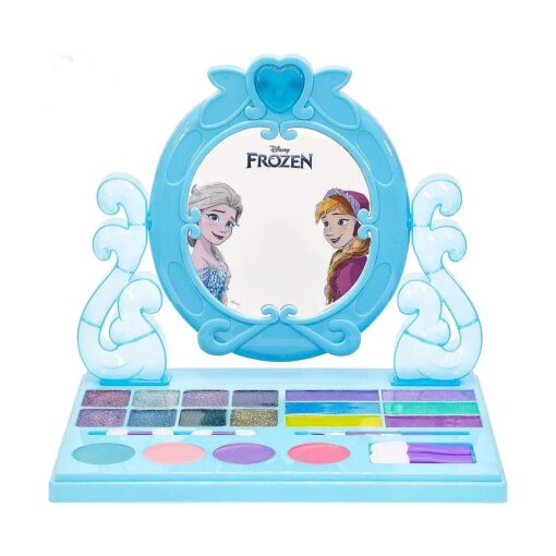 Disney Frozen - Townley Girl Cosmetic Vanity Compact Makeup Set with Mirror & Built-in Music Includes Lip Gloss, Shimmer & Brushes for Kids Girls, Ages 3+ perfect for Parties, Sleepovers and Makeovers