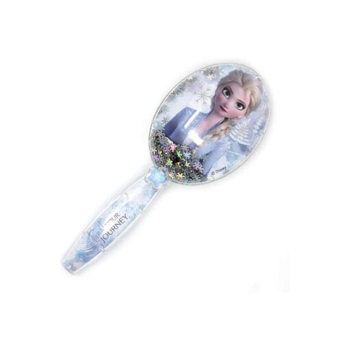 Frozen 2 Girls Snowflake Confetti Hair Brush, Silver - Ages 3+