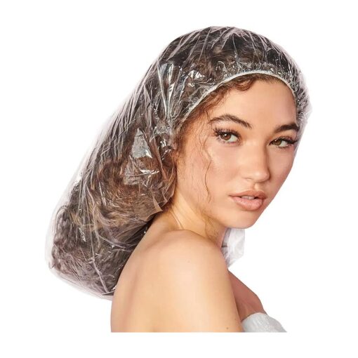 ADAMA Disposable Shower Conditioning Processing Caps, XX-Large Size for Processing, Conditioning, Showering Voluminous Hair, Protects Long Hair Styles, 10 Disposable Caps, Clear