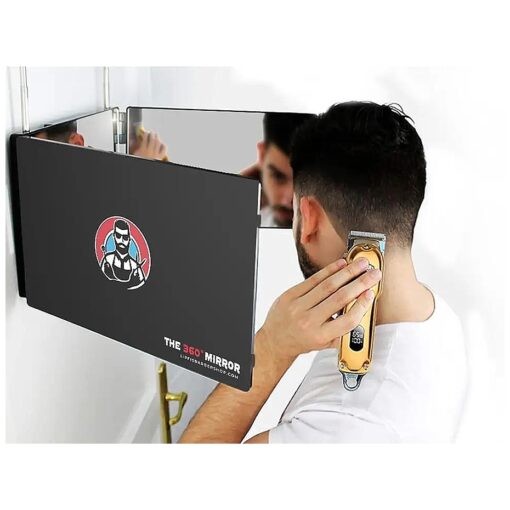 The 360 Mirror - 3 Way Mirror for Self Hair Cutting - Adjustable Trifold Barber Mirror to Cut Your Own Hair - Tri Fold Self Haircut System for Men and Women Braiding - Three Sided Mirror for Haircuts