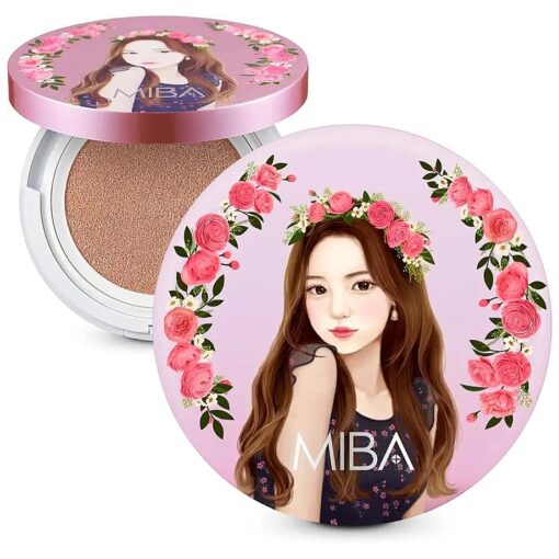 MIBA Ion Calcium Foundation Double Cushion, Apply mineral, Keeps clean makeup even after multiple coats, Includes 2 big size puffs ( # 23 Natural Skin )