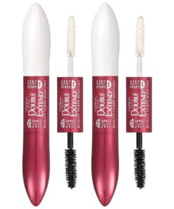 L'Oreal Paris Makeup Double Extend Tubing Mascara, Lengthening 2 Step Mascara, Smudgeproof, Blackest Black, Pack of 2