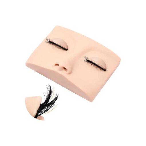 Double Layer Lash Mannequin Head with 2 Layers Replaced Eyelids Makeup for Training Head Removable Realistic Eyelids Eyelash Replaced Eyelids Soft-Touch Rubbe ( 1 Pairs Replaced Eyelids )