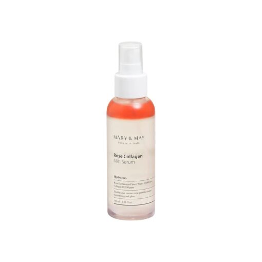 Mary & May Rose Collagen Mist Serum 3.38 Fl Oz / 100ml | Rose Collagen, Double Moisturizing layering, Instant Glow | EWG Ingredients