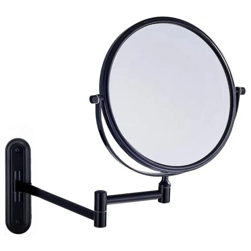 Wall Mounted Mirror Double Sided with 10X Magnification for Bathroom, Copper and Stainess Steel, Wall Mount Vanity Mirror Matte Black ( 10x Magnification, Matte Black )