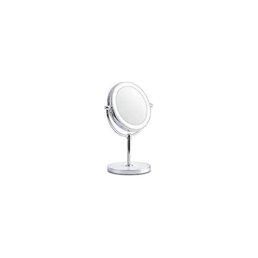 Professional Makeup Mirror with Lights, Double Sided 1X 7X Dimmable Rechargeable Vanity Mirror,360 Degree Rotation and Cordless Cosmetic