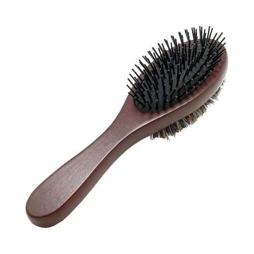 Donna Double Sided Boar Styling Brush for Women, 100 % Boar Bristles, Cushioned Brush, Wooden Brush, Detangling Hair Brush, Wet Brush 1PC