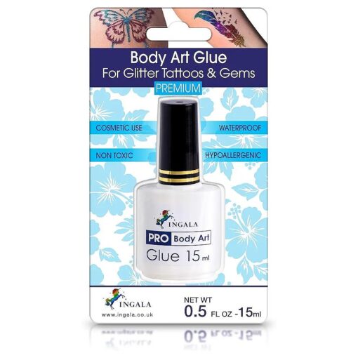 PREMIUM Body Adhesive | Body Glue for Glitter Tattoos| Double Size : 0.5fl oz / 15ml | Hypoallergenic & Dermatologically Tested | Body Glue | Waterproof