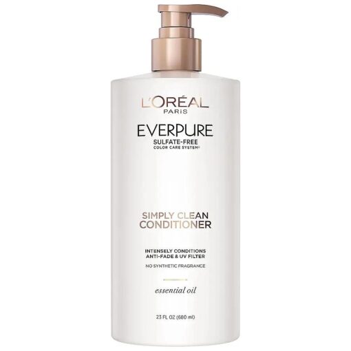 L'Oreal Paris EverPure Sulfate Free Simply Clean Conditioner, Hydrating Hair Care with Rosemary Essential Oils, 23 Fl Oz