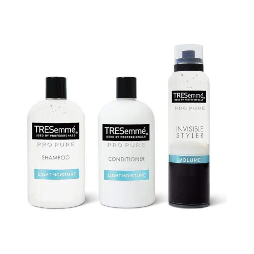 TRESemme Pro Pure Sulfate Free Shampoo, Conditioner and Styler For Light Moisture and Volume Light Moisture Sulfate Free, Paraben Free and Dye-Free Formulas for Dry Hair 3 Count