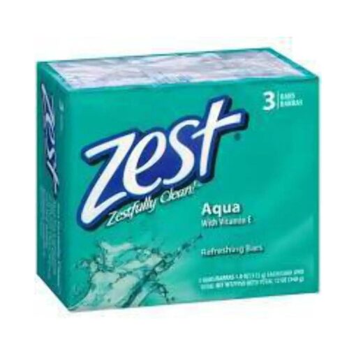 Zest Deodorant Bar Soap, 3 Count, Aqua, 12 Ounce