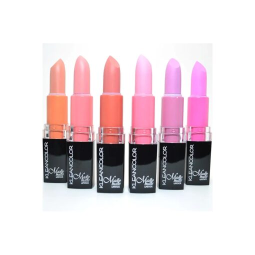 6 KLEANCOLOR MADLY MATTE LIPSTICK SET BOLD VIVID PINK APRICOT LIP STICK + FREE EARRING by Kleancolor